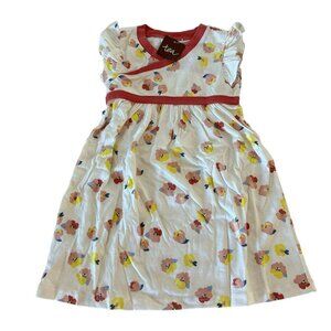 NWT Tea Collection Mulberry Wrap Neck Dress Chalk Size 3